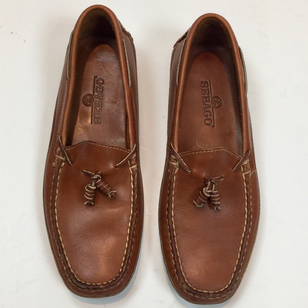 NEW Sebago Leather Tassle Loafers in Brown